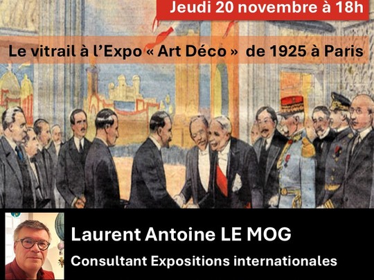 The stained glass window at the 1925 Art Deco exhibition in Paris