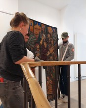 Installation of the stained glass window of the Spanish people of Décorchemont