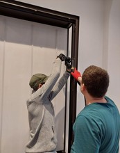 Installation of the stained glass window of the Spanish people of Décorchemont