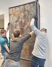 Installation of the stained glass window of the Spanish people of Décorchemont