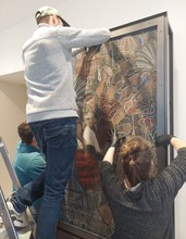 Installation of the stained glass window of the Spanish people of Décorchemont