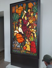 Installation of the stained glass window of the Spanish people of Décorchemont